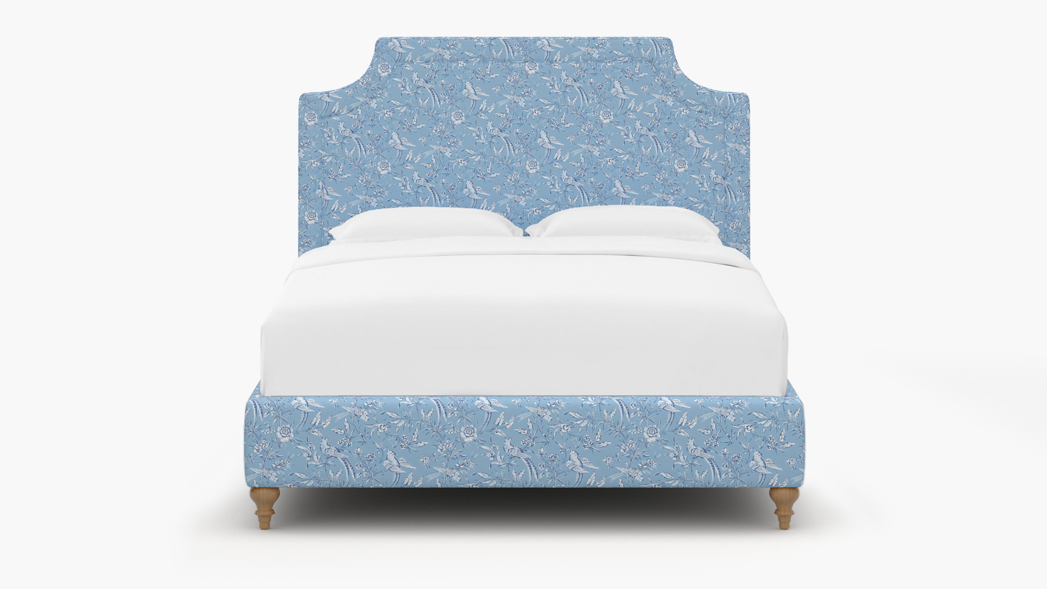 Cornflower Classic Ticking Stripe Upholstered Custom Printed Linen