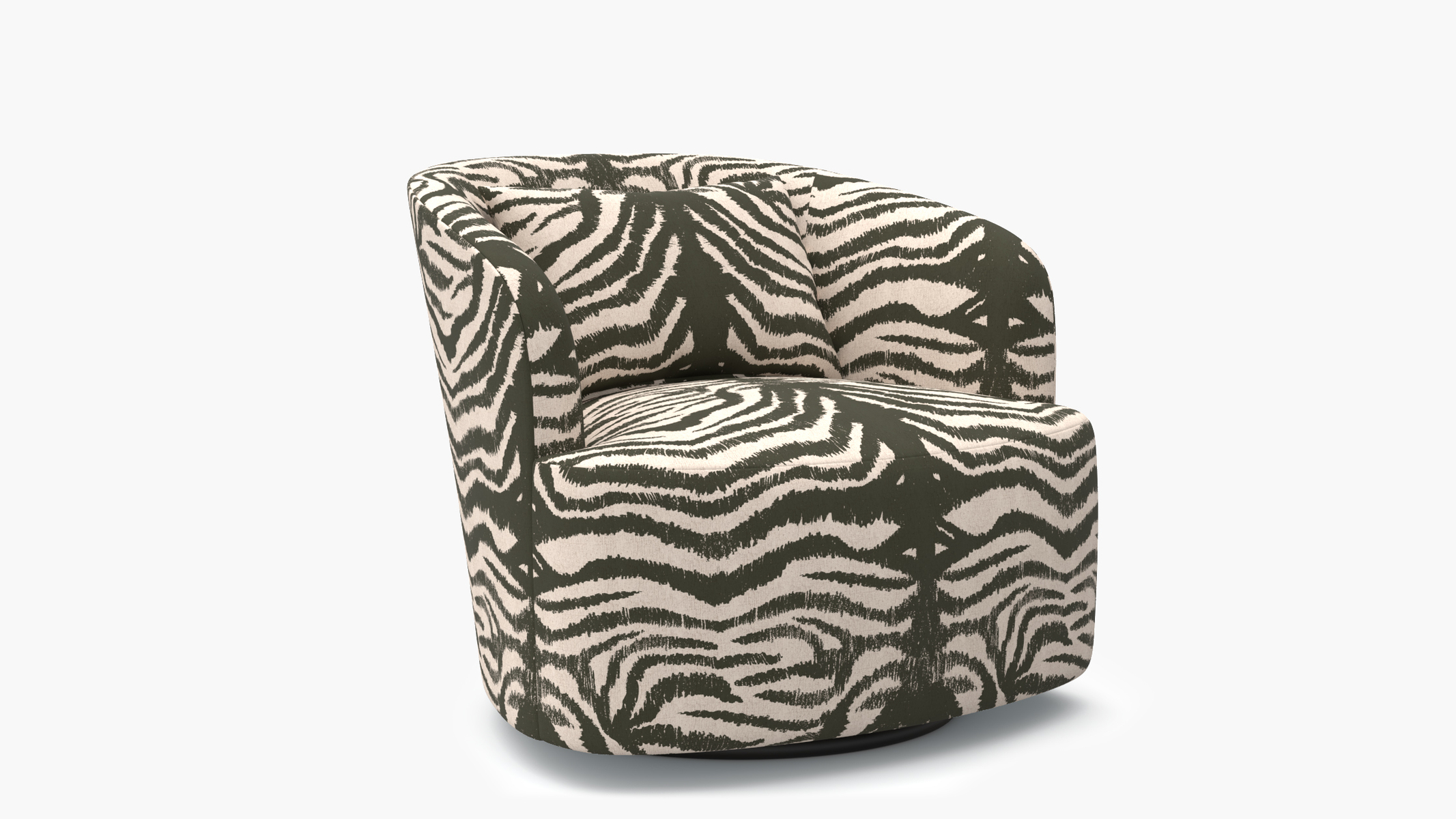 Animal Print Zebra Swivel Chair Zebra Upholstered Custom Deco - Main Image