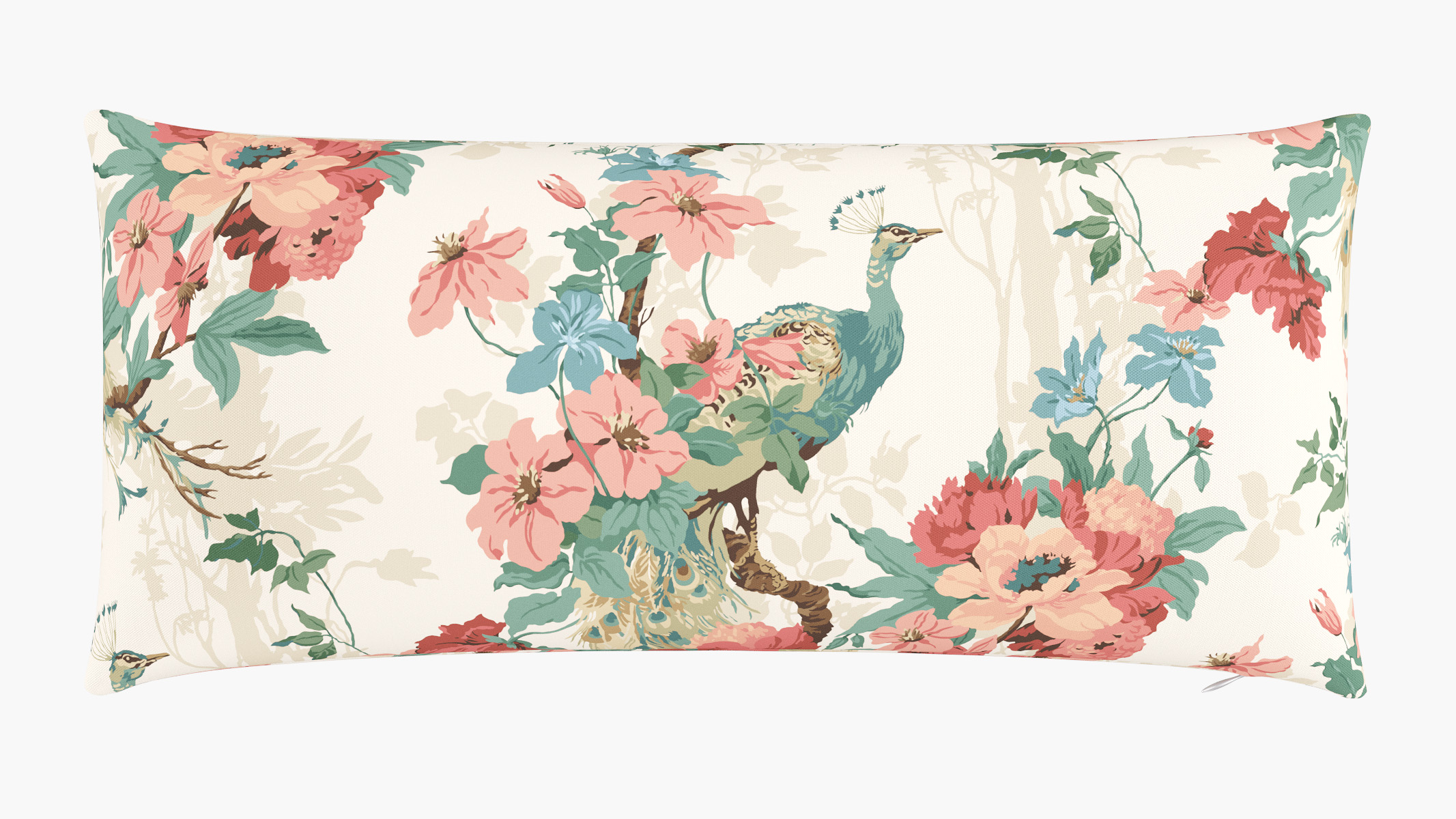 Outdoor 14" x 30" Lumbar Pillow | Rose Peacock Park