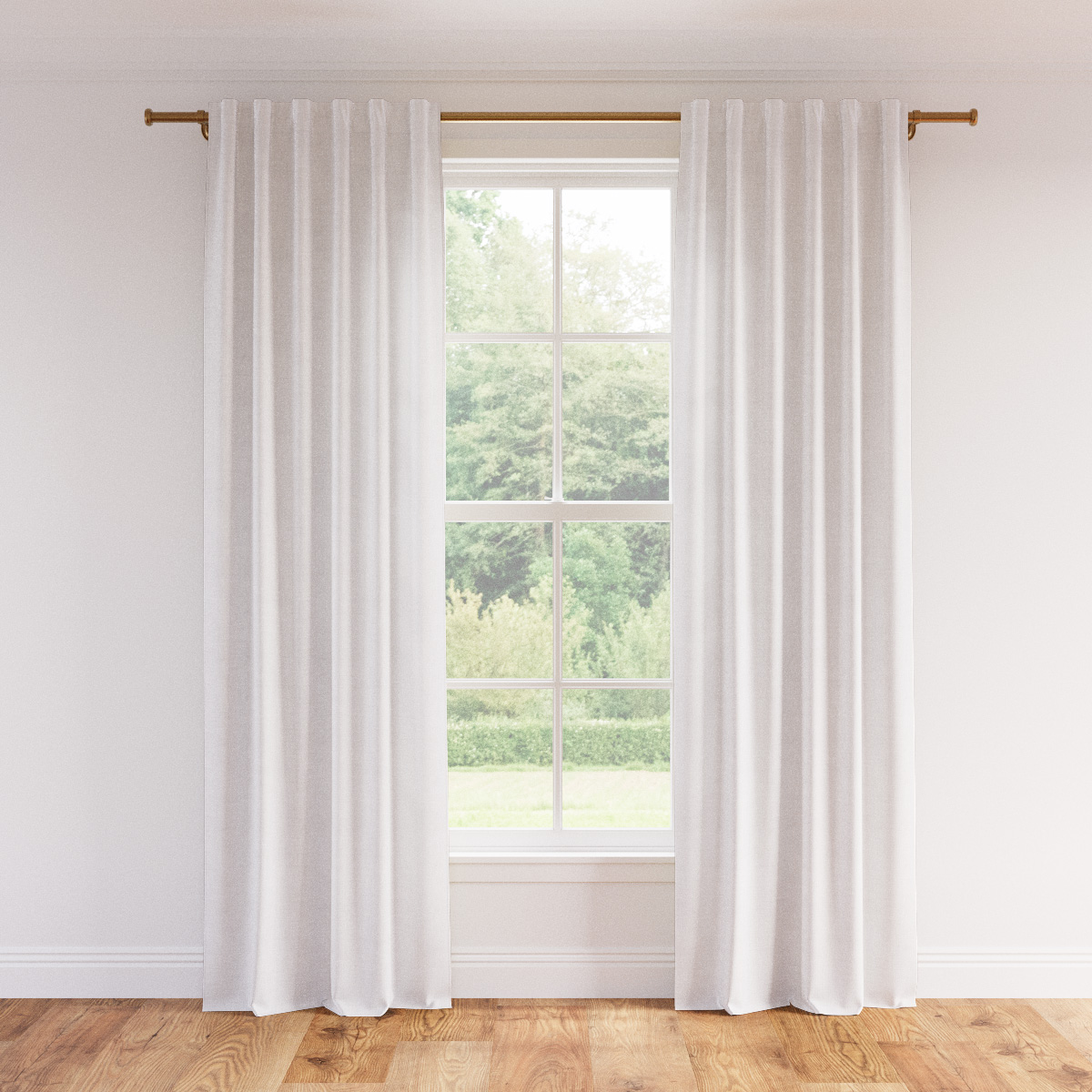 Linen Unlined Curtain | 50" x 108" | Optic White Linen