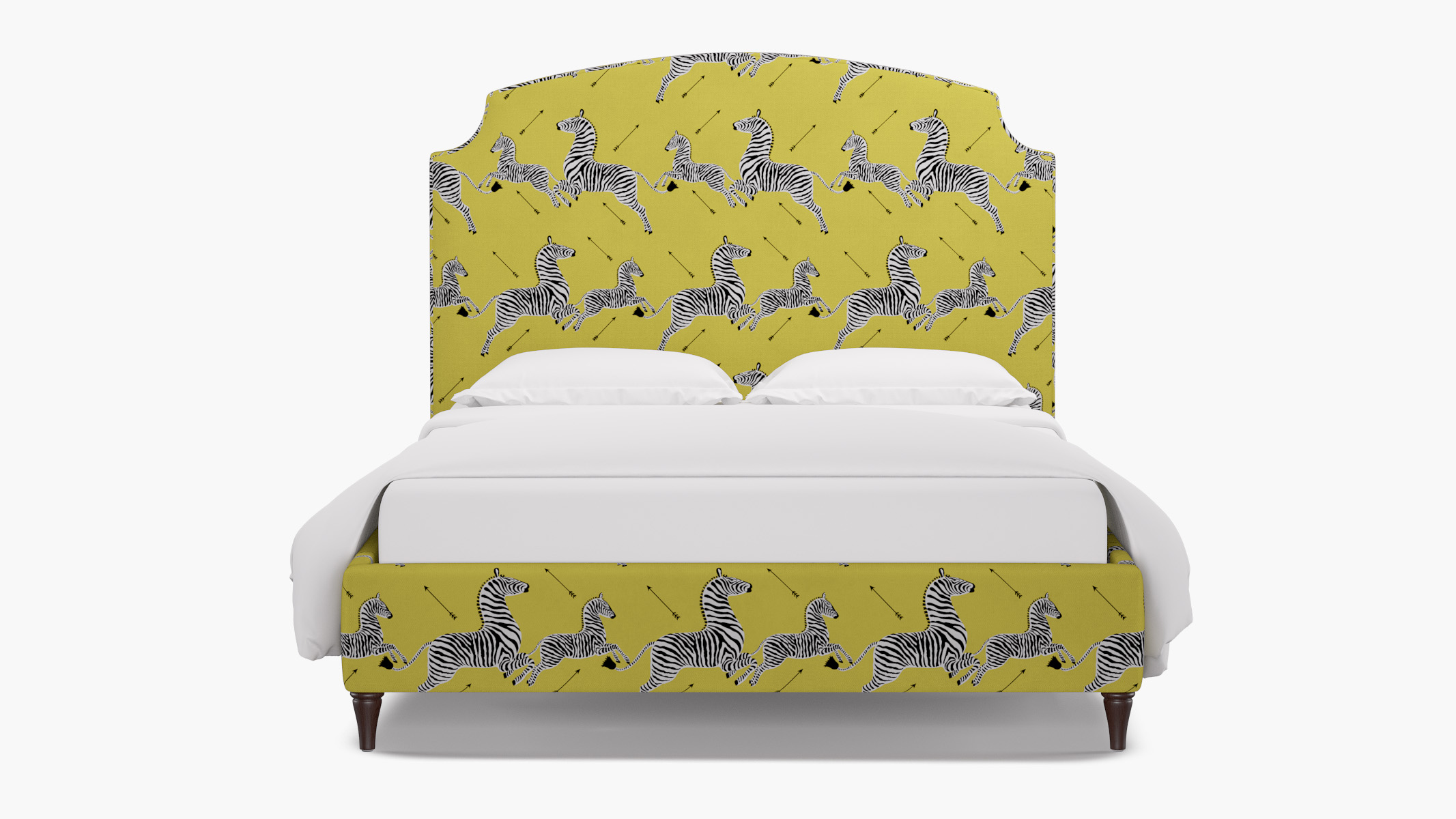 Yellow Zebra Upholstered Custom Double X Bench | The Inside Furniture