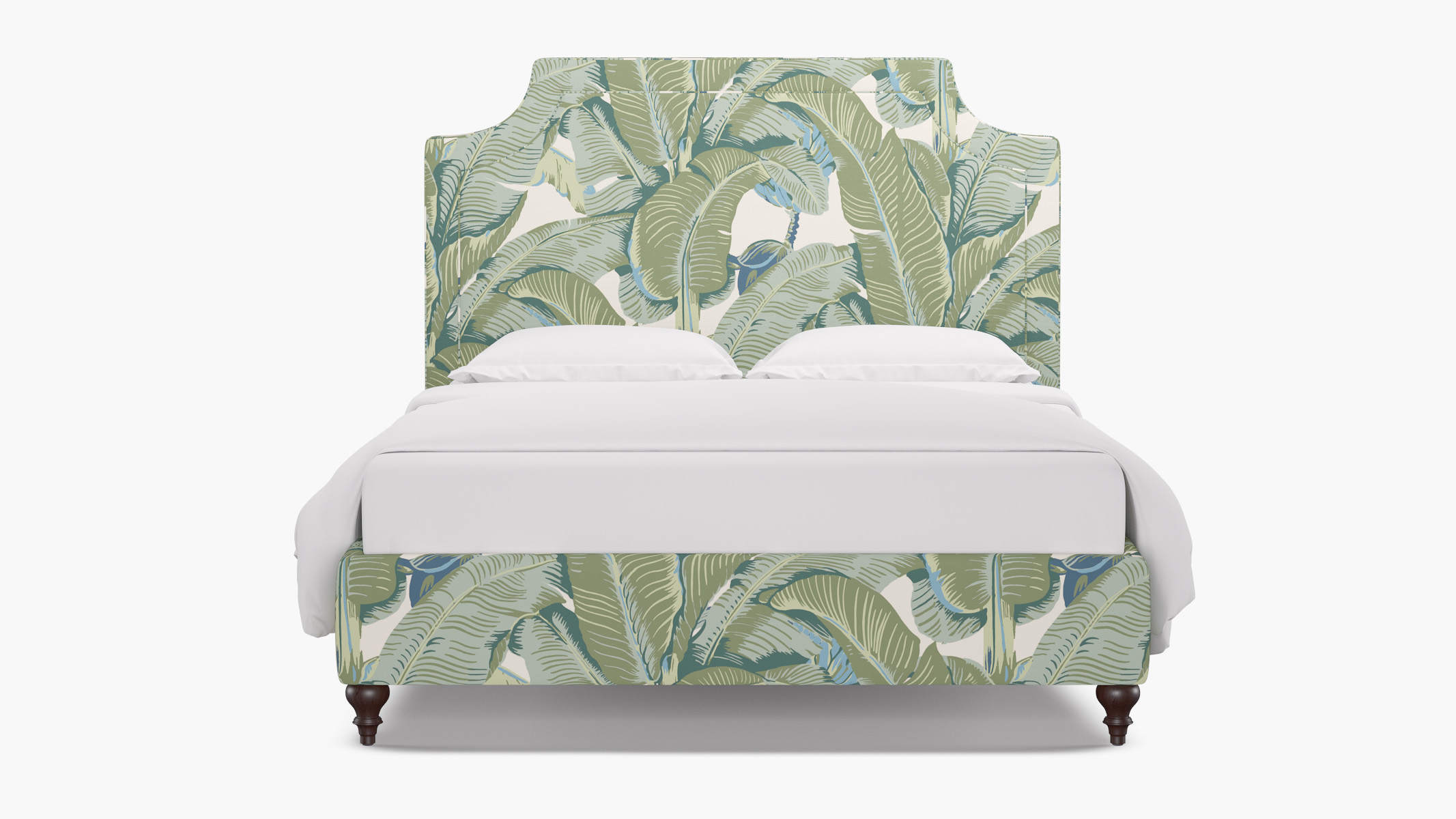 Deco Platform Bed | Queen | Espresso Traditional Turned Leg | Pistachio Martinique