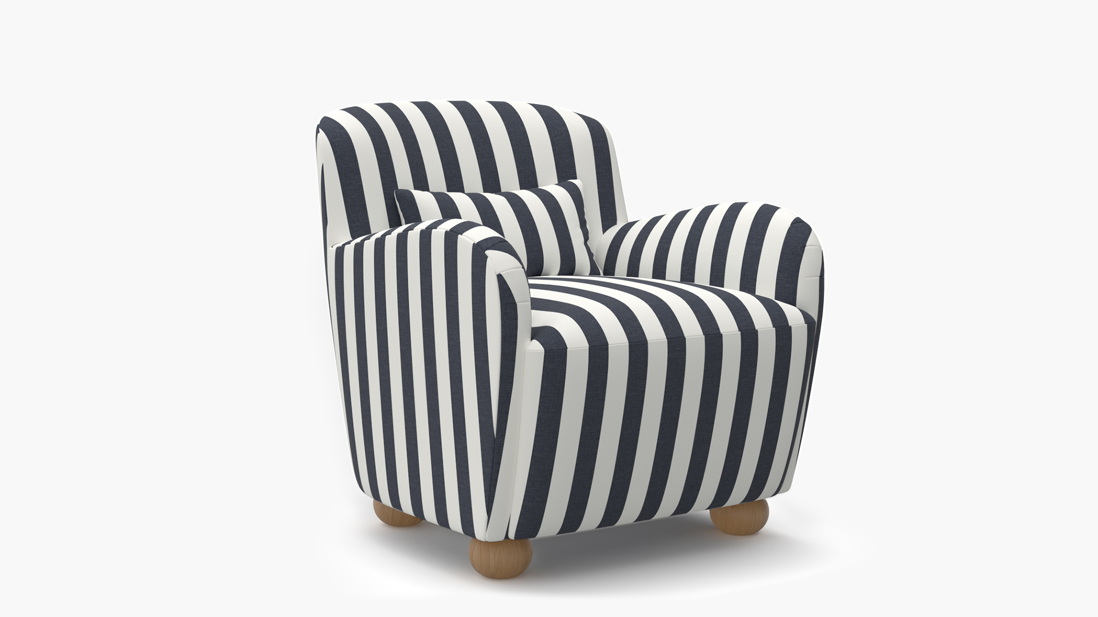 Club Chair Navy Striped Accent Chair LUE BONA 35 Blue White