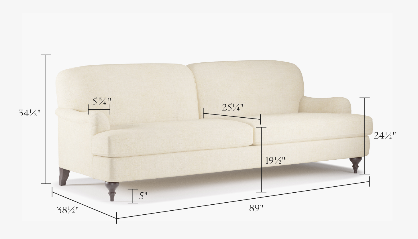 The Inside English Roll Arm Sofa - Thumbnail 3