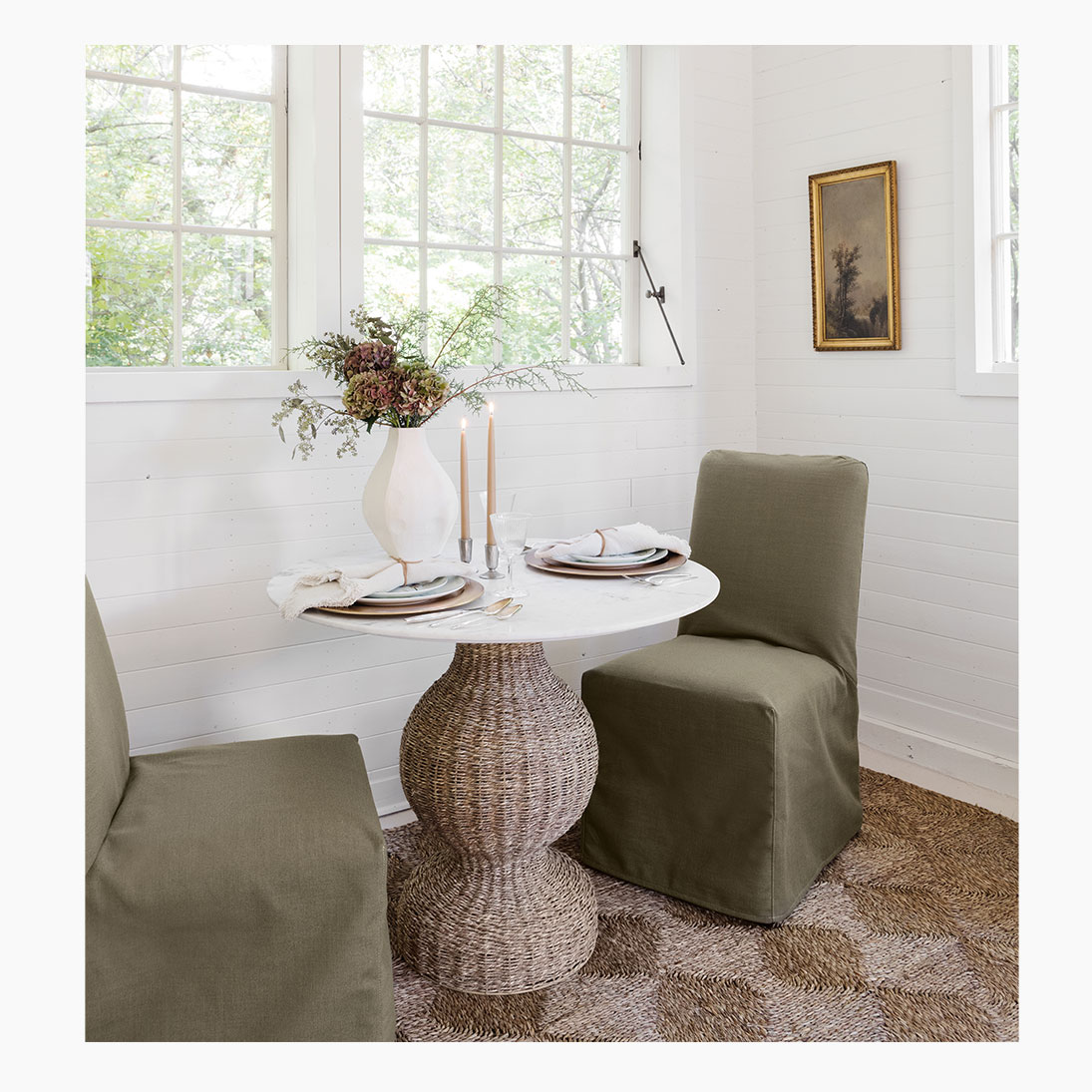 Coral Zebra Upholstered Custom Slipcovered Dining Chair Fully