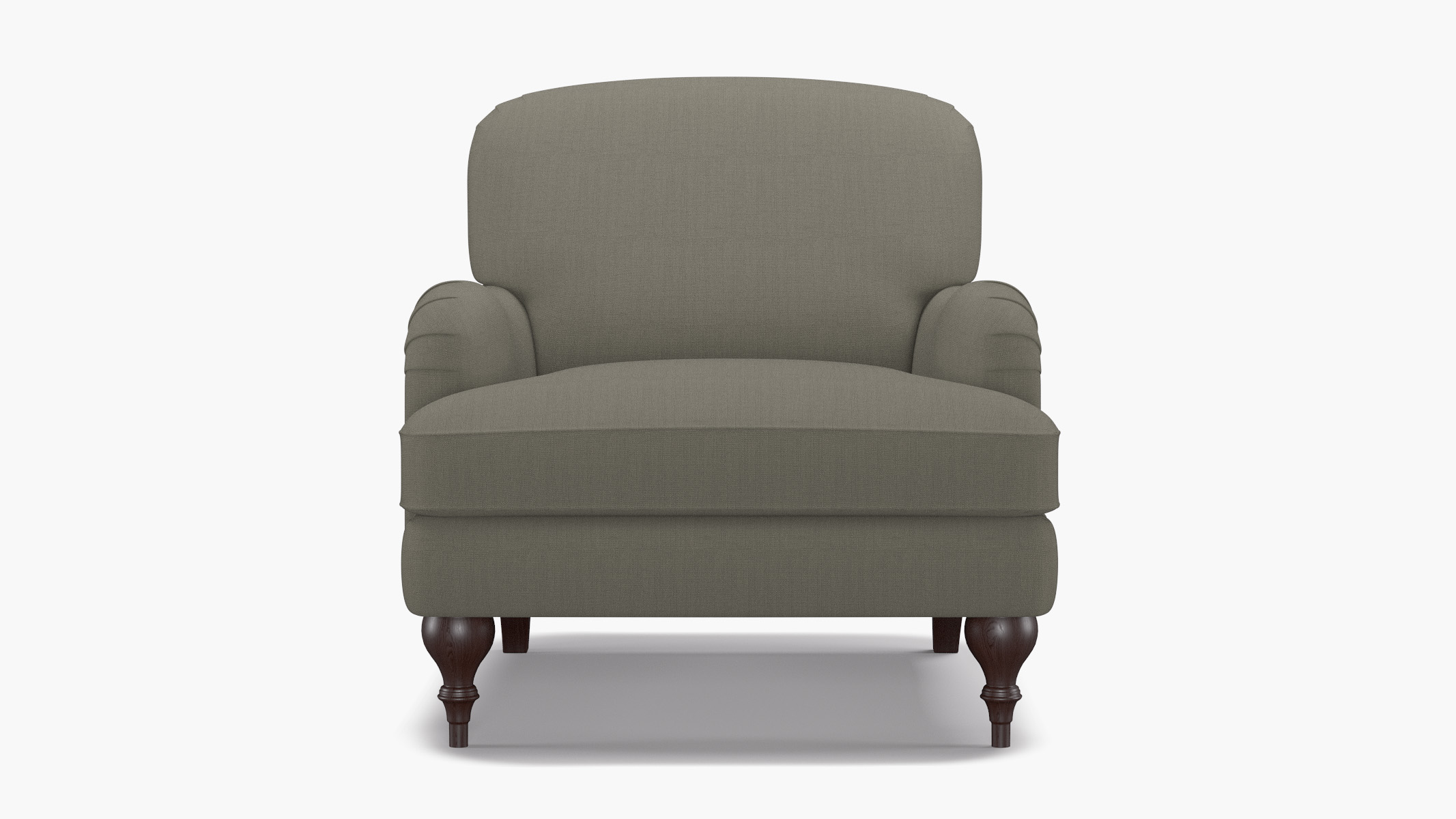 Putty Everyday Linen Upholstered Custom English Roll Arm Chair