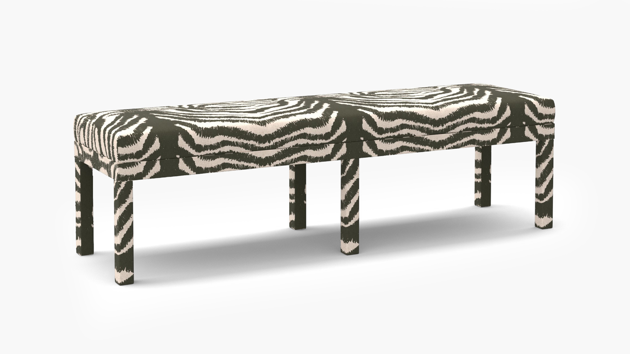 Zebra Upholstered Custom Parsons Bench | The Inside Furniture