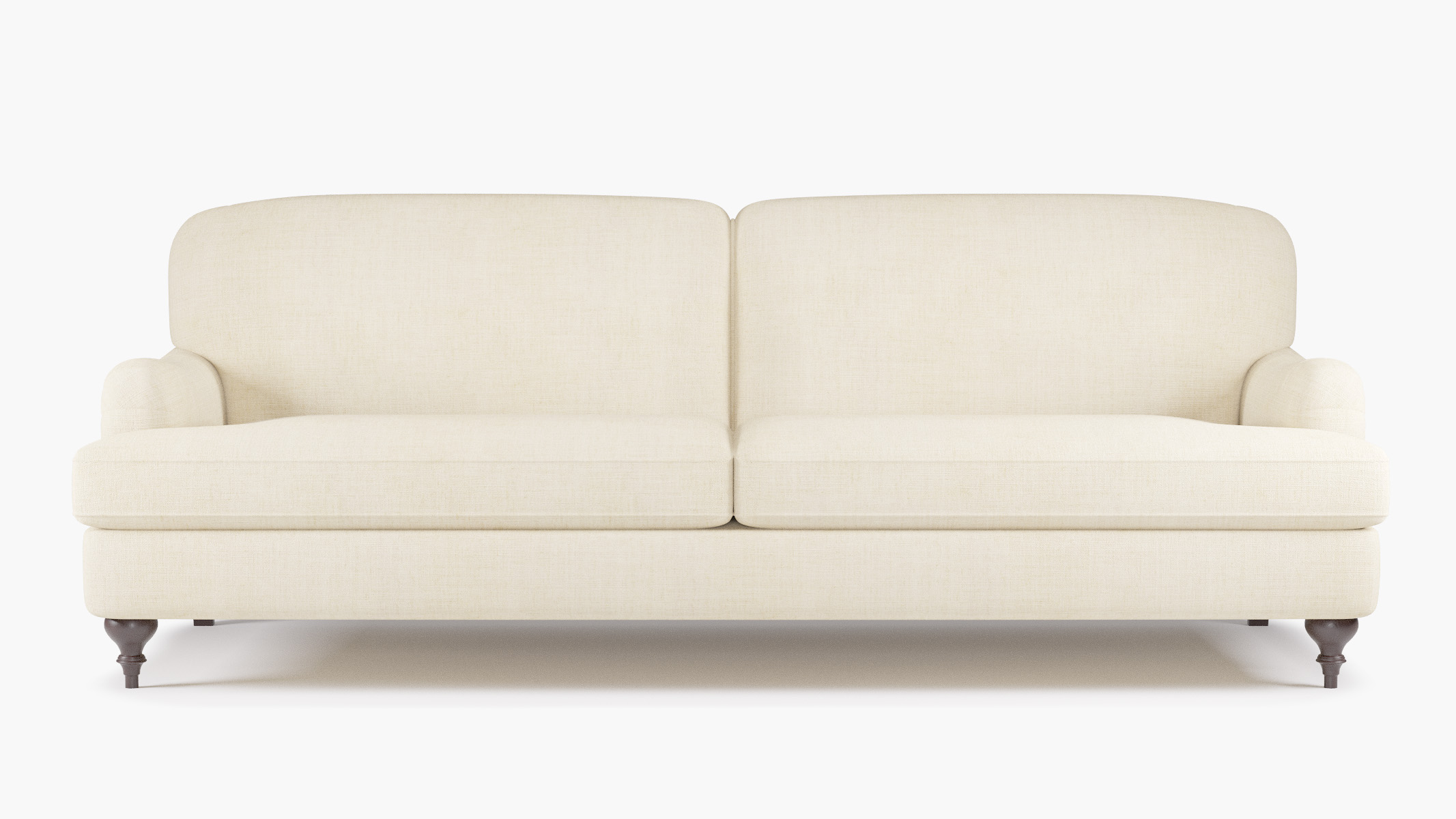 English Roll Arm Sofa | Espresso | Talc Everyday Linen
