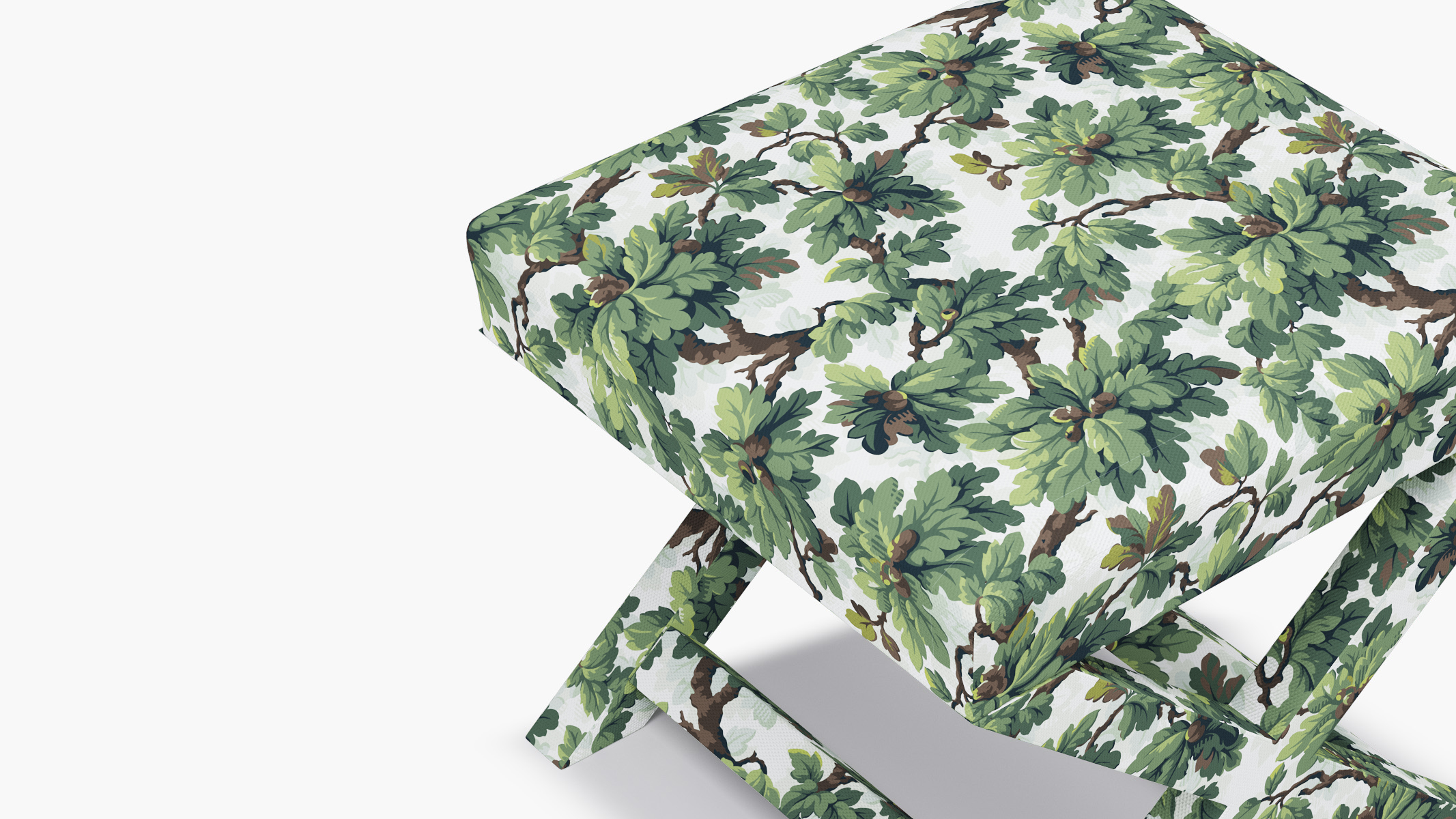 Vert Woodland Upholstered Custom X Bench | The Inside Furniture