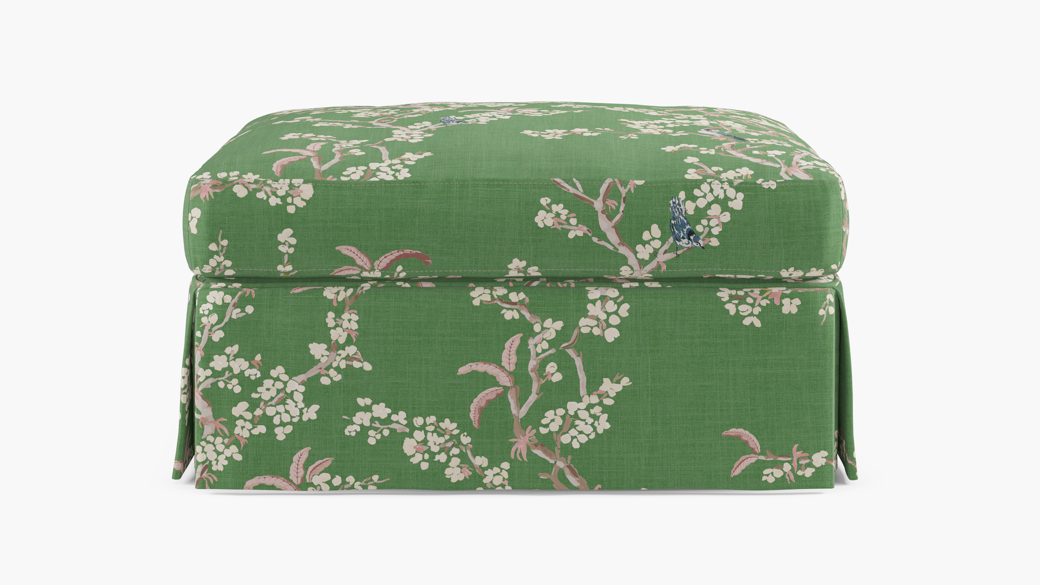 Skirted Cocktail Ottoman | Jade Cherry Blossom
