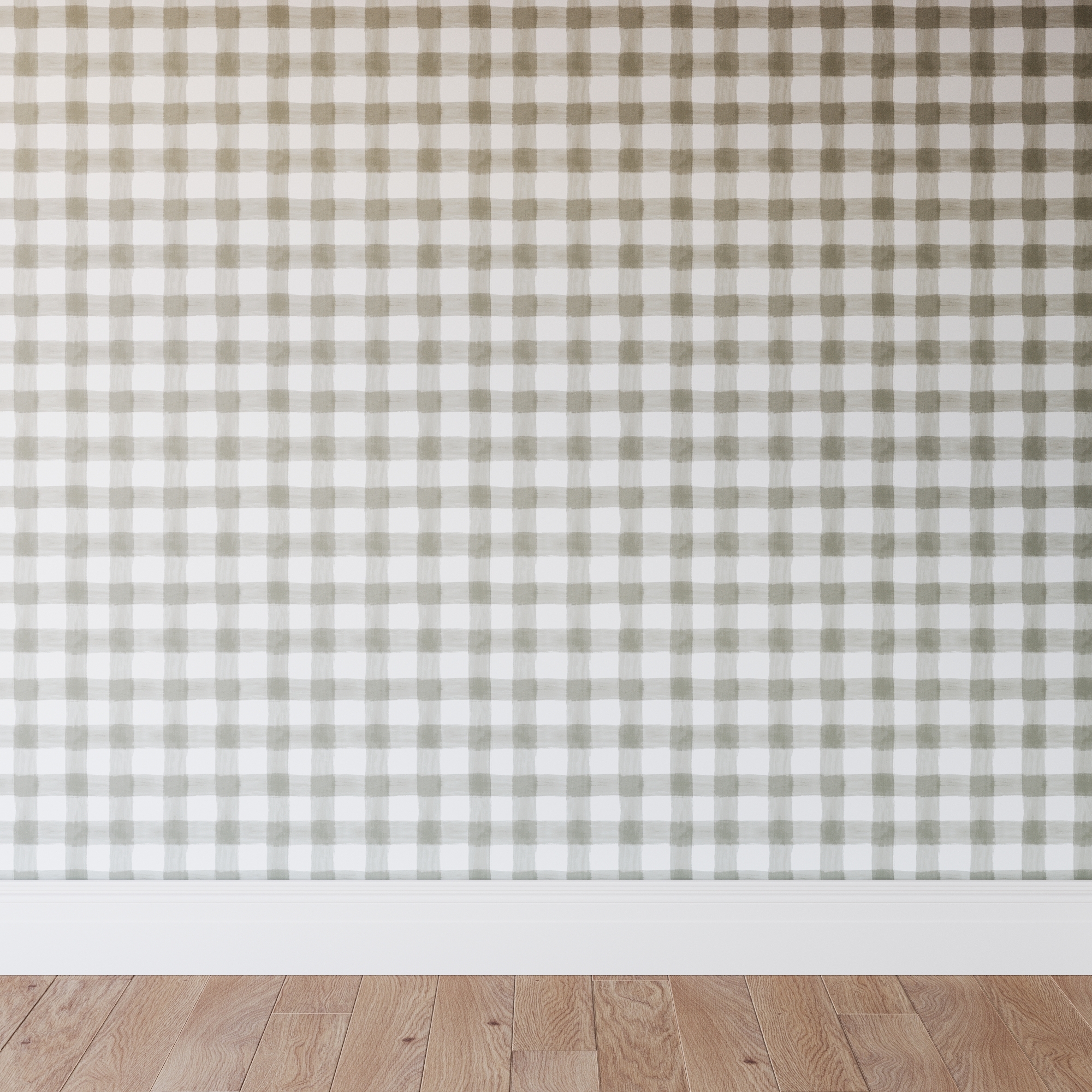 Traditional Wallpaper Roll | Greige Painted Check