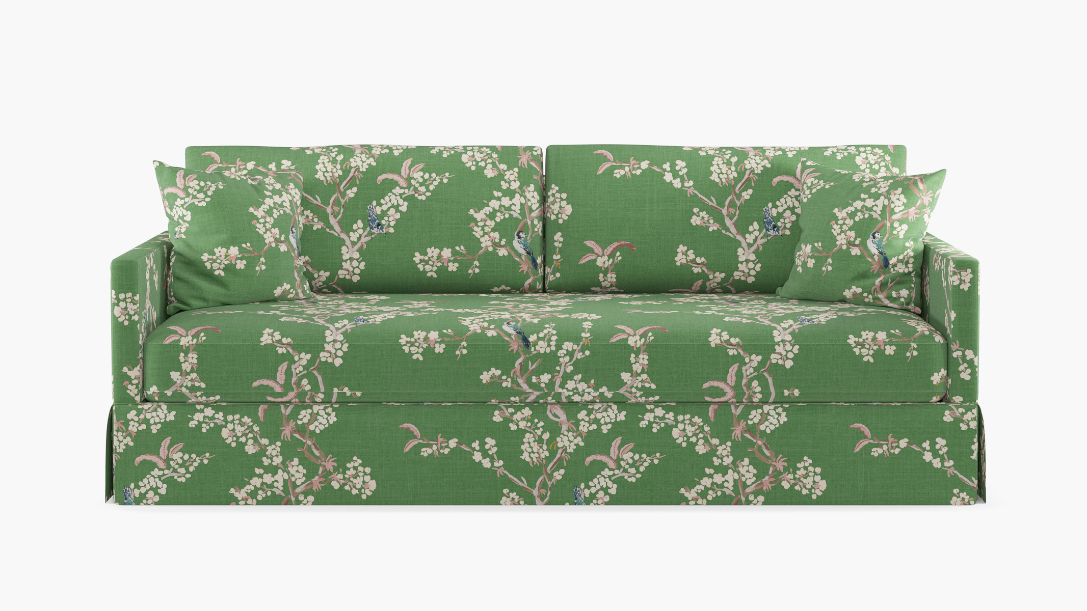 Skirted Sleeper Sofa | With Throw Pil...