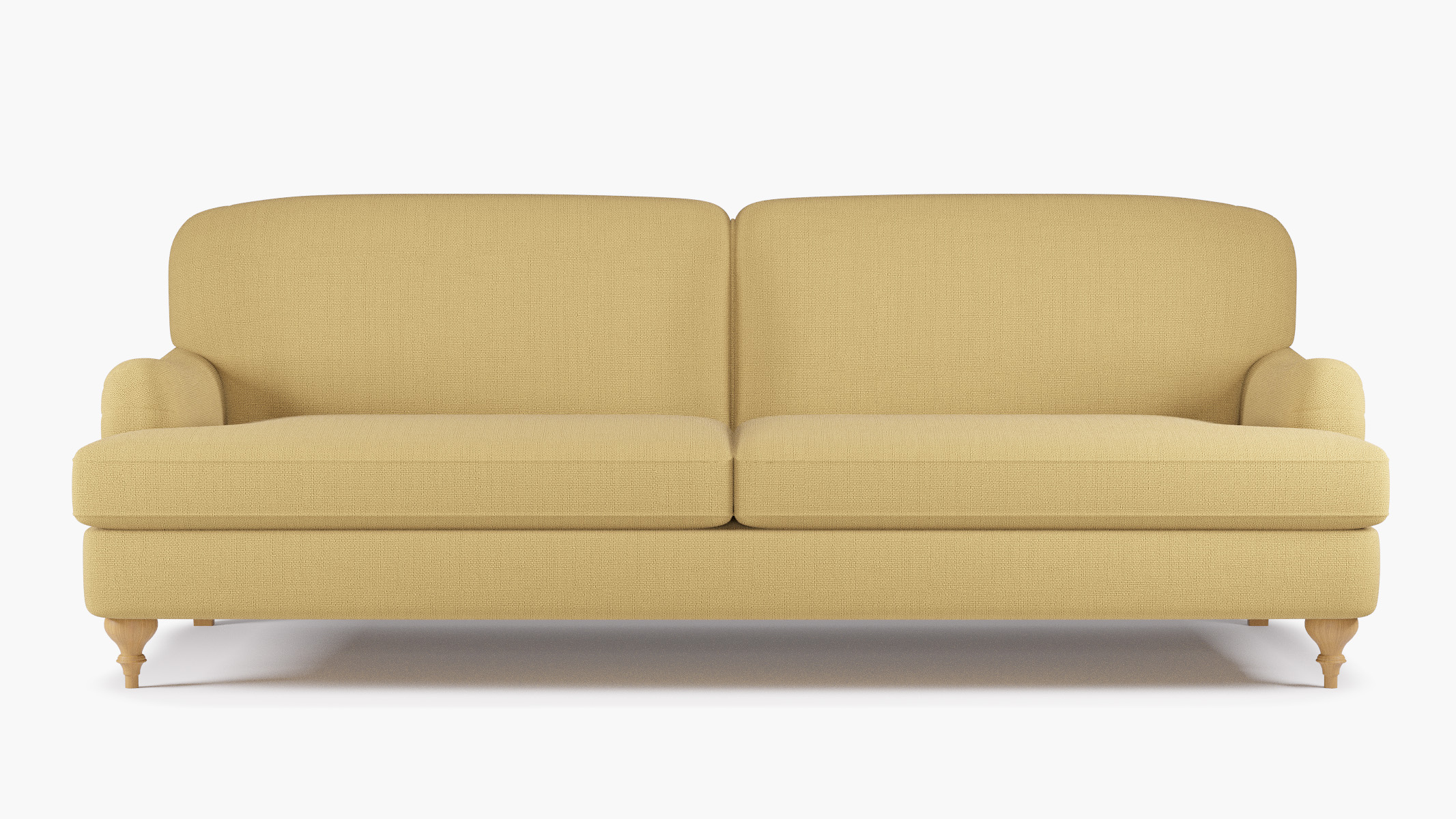 English Roll Arm Sofa | Natural | French Yellow Everyday Linen