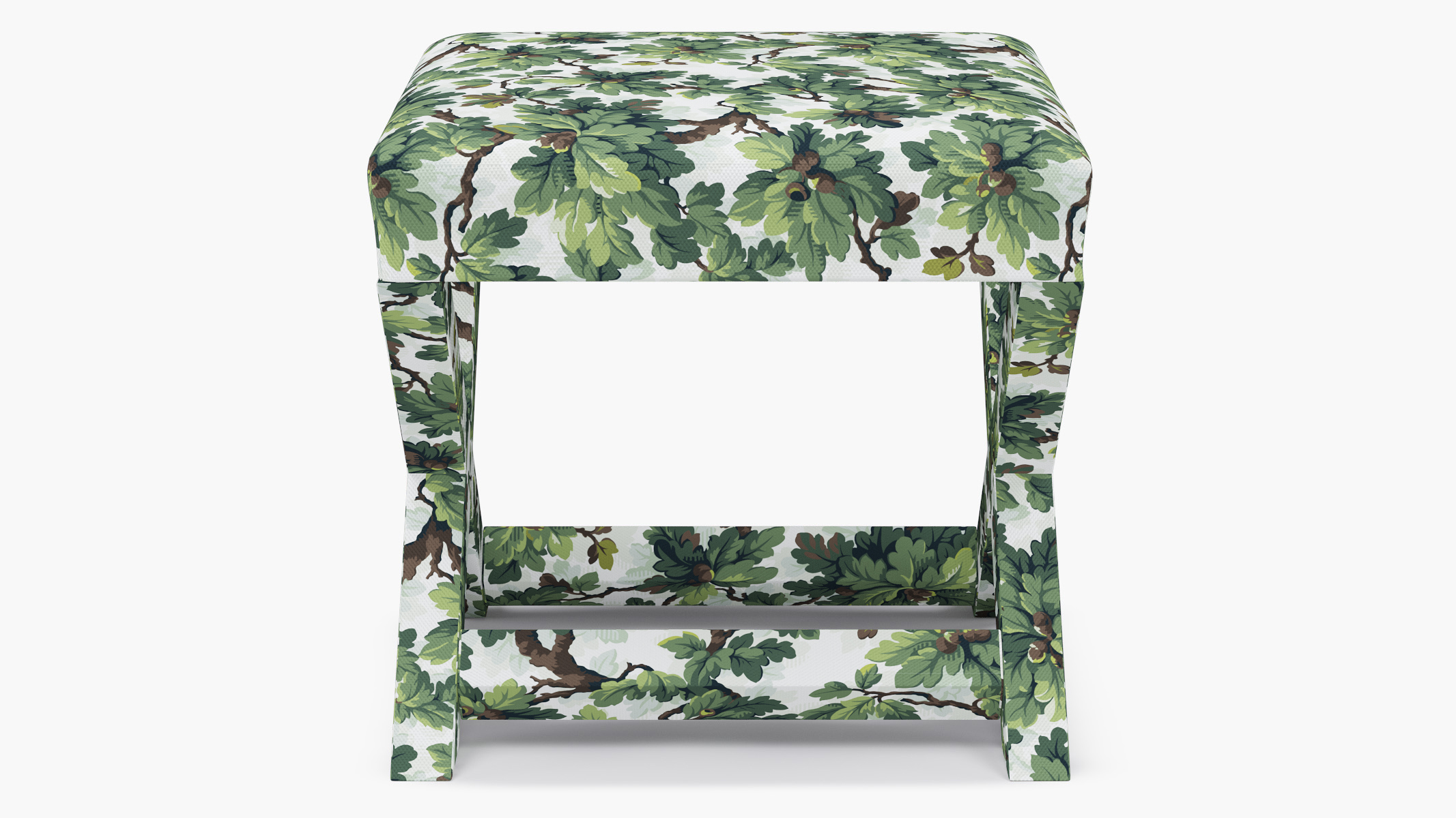 Vert Woodland Upholstered Custom X Bench | The Inside Furniture