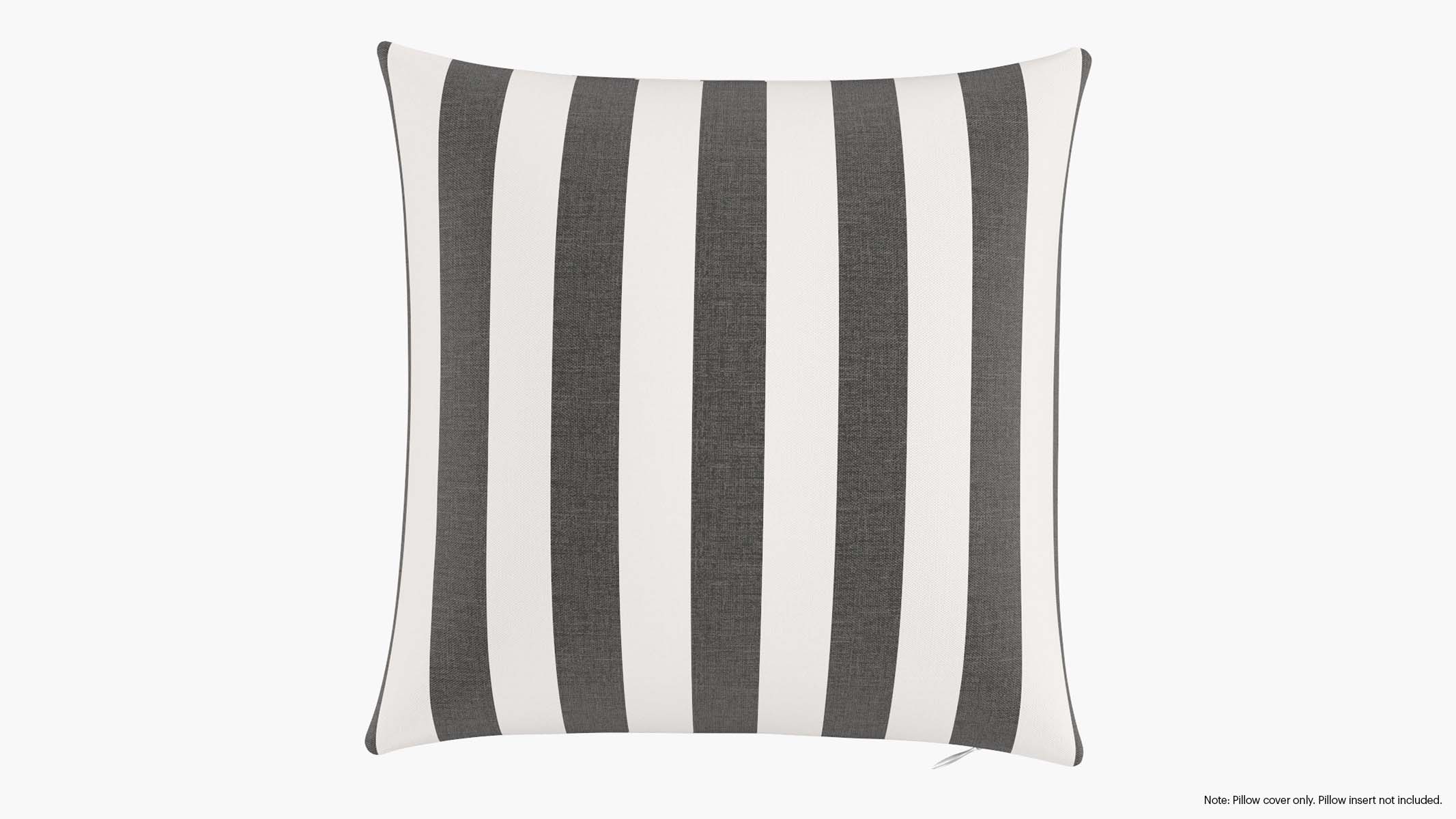 Ink Cabana Stripe Upholstered Custom Throw Pillow Cover 16